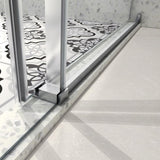 5476 Brushed frameless one fixed and one shifted Shower Door, 70MM 304 stainless steel large pulleys W2517P280926
