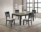 ZUN 1pc Contemporary Dining Table Rectangular Wood Base Two-Tone Brown Black Finish Wooden Dining Room B011P264142