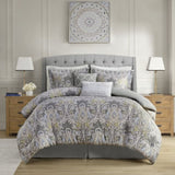 6 Piece Cotton Comforter Set Grey King B03595745