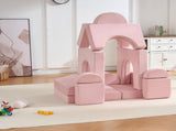 14 PCS Modular Kids Play Couch, Child Sectional Sofa, Versatile Toddler Soft Building Blocks Sofa W3523P450225