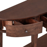 U-Style Modern Curved Console Table Sofa Table with 3 drawers and 1 Shelf for Hallway, Entryway, WF312995AAD