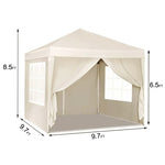 ZUN 10'x10' Folding Canopy with 4 Removable Sidewalls Outdoor Event Shelter UPF 50+ Gazebo Portable W2185P194747