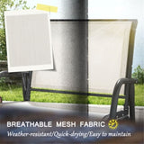 2PCS Outdoor Glider Chair-Cream White 08146344