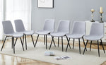 ZUN Comfortable Linen-Cotton Dining Chair Set - Six Pieces in Light Gray.Integrated Seat and W1151P230559