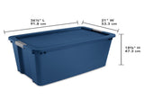 (2 pack) 45 Gallon Extra-Large Wheeled Storage Bin, Plastic Storage Container with Latch Lid & 87901428