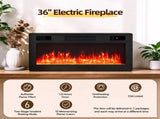 White Fireplace TV Stand, 177.8*35*60.5cm, Embossed Particle Board with Melamine Foil, High Gloss 69238826