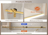 56-60" x 76" H Frameless Sliding Shower Door, 5/16" Clear Tempered Glass, Stainless Steel W1675P412316