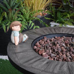 ZUN Outdoor Propane Fire Pit, Square Stonecrest Gas Fire Pit for Outside Patio, Concrete Propane Fire W2734P194108