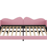 Full size Upholstered Daybed, Sherpa Fabric Sofabed with Cloud-Shaped Backrest, No Box-spring N733P234605H