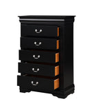 ZUN Black 5-Drawer Chest with Metal Handle B062P209037