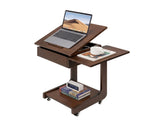 Solid Wood C Shaped End, Rolling Side with 360&deg Adjustable & Foldable Desktop, Couch 02704098