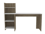 White and Pine 4-Shelf Writing Desk B06280450