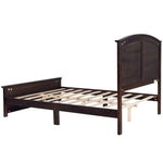 ZUN Farmhouse Wooden Platform Queen Size Bed with Curl Design Headboard and Footboard for Teenager, WF530031AAP