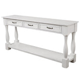 63inch Long Wood Console Table with 3 Drawers and 1 Bottom Shelf for Entryway Hallway Easy Assembly W1202114029