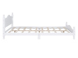 Queen Size Wood Platform Bed Frame,Retro Style Platform Bed with Wooden Slat Support,White WF310132AAK