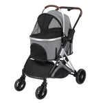 ZUN Pet Stroller 3 in 1, Folding Lightweight Dog Stroller with Detachable Carrier & Storage Basket, 4 99473403