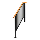 Matte Black Outdoor 3 Level Iron Handrail 42693000