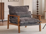 Cloud Shaped Indoor Leisure with Solid Wood Armrest & Solid Wood Frame, Chenille Fabric Accent 75796511