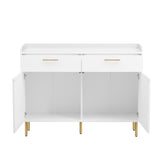 ZUN Wooden Storage Cabinet with Drawers, Steel Pipe Table Legs, Suitable for Hallway, Study, Living 30314440