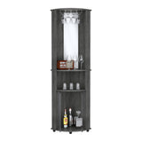 Chicago Corner Bar Cabinet, Rack, Glass Door B070P173192