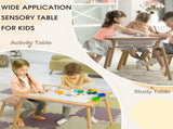 Children's Sensory Table with Stool, Kids Activity Table with 2 Storage Bins & 2 Pen Holders & Paper 95960477