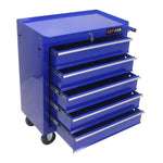 ZUN 5 Drawer Tool Chest, Tool Storage Cabinet for Garage Storage with 4 Wheels and Locking System, BLUE W1102107323