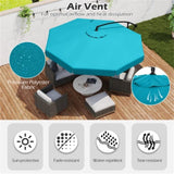 10 Feet Patio Cantilever Umbrella - Turquoise 04054483