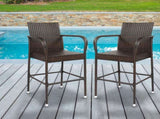 2pcs High Bar Chair Brown Gradient 57518377