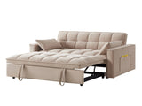 4 in1 Loveseat Sofa Bed Armrests & Storage Pockets, Multi-Function Tufted Pull-out Sofa Bed W2186P166128