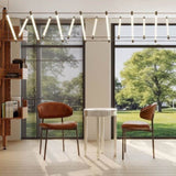 Mid-Century Modern Dining Chairs Set of 2 Italian-Inspired Bentwood Design with Matte Metal Legs & N842P290053D