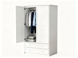 () Particleboard Wardrobe with Melamine Finish Featuring 2 Doors and 2 Drawers 40223349