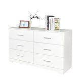 ZUN FCH 6 Drawer Double Dresser for Bedroom, Wide Storage Cabinet for Living Room Home Entryway, White 91140826