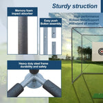 ZUN 10X10X10FT Golf Practice Net Cage w/ Metal Frame Hitting Net Kit Indoor Outdoor 99880895