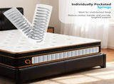 12 Inch Full Mattress, Innerspring Mattress with Black Gold Trim & White Cover - Medium Firm 73853720