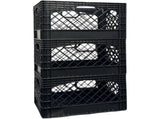 24QT 3 Pack Milk Crate Black 25907442