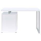 ZUN White 3-drawer Reversible Office Desk B062P145660