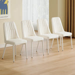 ZUN White dining chairs and living room chairs. Metal legs provide strong support, suitable for W1151P154911