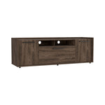 ZUN Lyon Tv Stand for TV´s up 55", One Cabinet, Double Door -Dark Walnut B20091937