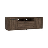 ZUN Lyon Tv Stand for TV´s up 55", One Cabinet, Double Door -Dark Walnut B20091937