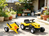 Yellow Kids Pedal Go Kart Tractor Ride on Toy with Shovel & Rake for Outdoor Construction Play 33721037