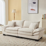 Corduroy Sofa Sleeper Couch Loveseat Sofa with Pillows Comfy Upholstered Deep Seat Sofa for W676P184129