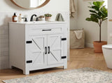 Washed white particleboard with melamine veneer, barn double door with U-shaped internal shelves, 51683906