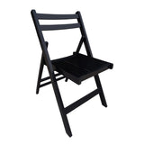 Furniture Slatted Wood Folding Special Event Chair - black, Set of 4, FOLDING CHAIR, FOLDABLE STYLE W49553509