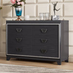 ZUN Elegant Dresser with Metal Handle and Sparkling Shiny Decoration, Storage Cabinet with 6 Drawers for WF531201AAB