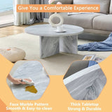 A Multi-style Decor Friendly MDF White Round Coffee Table, Featuring Modern Minimalism and Nordic W3226P278924