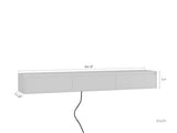 High-gloss suspended TV cabinet. Wall Mounted TV Shelf with Led Lights & Power Outlet,H Cabinet for W1321P351899