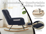 Teddy Fabric Wingback Glider Rocker & Ottoman Set, Nursery Nursing Rocking Chair with Side Storage 23736563