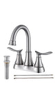 2-Handle 4-Inch Brushed Nickel Bathroom Faucet, Bathroom Vanity Sink Faucets with Pop-up Drain and 74227257