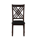 Katrien Black Synthetic Leather & Espresso Finish Side Chair B2726P312256