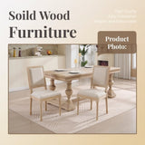 French Country Dining Chairs Set of 2, Upholstered Chairs with Square Back, Wire drawing and carving W3426P324534